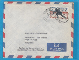 LETTRE DE DAKAR,AVEC TIMBRE "JEUX DU FAUX LION",POUR SPEICHER,SUISSE,1963. - Senegal (1960-...)