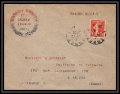 2922 Lettre France Guerre 1914/1918 FM N°7 72ème Régiment D'infanterie Amiens 1912 TTB Cachet - Militärstempel Ab 1900 (ausser Kriegszeiten)