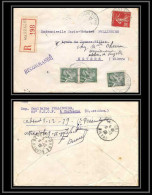 4034 Lettre Recommandé France Guerre War 1939/1945 Marbache 82ème SECF 1939 Nevers Nievre Type Iris - 2. Weltkrieg 1939-1945