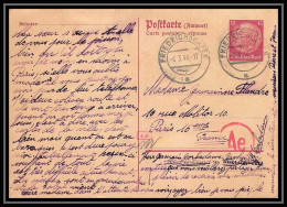 3786/ Entier Postal France Guerre 1939/1945 Censure Allemagne (germany) Pour Paris 1944 - 2. Weltkrieg 1939-1945