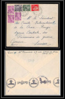 3710 Lettre France Guerre 1939/1945 Censure Mercure Iris Paix Paris Pur Genvève Suisse (Swiss) 1944 - 2. Weltkrieg 1939-1945
