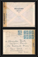 3707 Lettre France Guerre 1939/1945 Censure Nice Iris Bloc 4 Mercure Pour New York Usa 1945 - 2. Weltkrieg 1939-1945