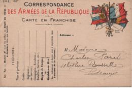 MILITARIA-Correspondance Des Armées De La République-carte En Franchise - Weltkrieg 1914-18