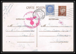 5967 Entier Postal Stationery Guerre War 1939/1945 Pétain Censuré Paris Pour Tournai Belgique (Belgium) 1943 - Guerre 40-45 (Lettres & Documents)