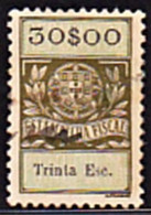Fiscal/ Revenue, Portugal - Estampilha Fiscal -|- Série De 1929 - 30$00 - Gebruikt