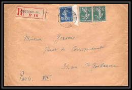 6508/ Lettre (cover) France Guerre 1914/1918 à étudier Trésor Et Postes Recommandé  - Guerra Del 1914-18