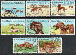 Bahrain 1977 Saluki Dogs Set Of 8, Used, SG 249a/h (F) - Bahrain (1965-...)