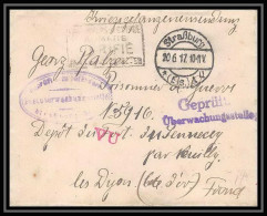 Lettre 1 2949 Prisonniers De Guerre Kriegsgefangenen War 1914/1918 Censuré Strasbourg P Neuilly-lès-Dijon 1917 - Guerre De 1914-18