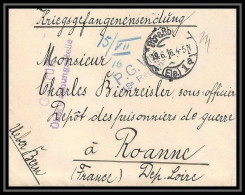 Lettre 1 2909 Prisonniers De Guerre Kriegsgefangenen War 1914/1918 Censuré Strasbourg P Roanne Loire 1916 - Oorlog 1914-18