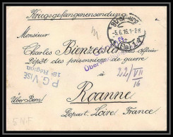 Lettre 1 2908 Prisonniers De Guerre Kriegsgefangenen War 1914/1918 Censuré Strasbourg P Roanne Loire 1916 - WW I