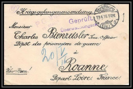 Lettre 1 2888 Prisonniers De Guerre Kriegsgefangenen War 1914/1918 Censuré Strasbourg Pour Roanne Loire 1916 - WW I