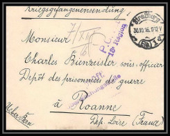 Lettre 1 2867 Prisonniers De Guerre Kriegsgefangenen War 1914/1918 Censuré Strasbourg P Roanne Loire 1916 - WW I