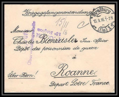 Lettre 1 2868 Prisonniers De Guerre Kriegsgefangenen War 1914/1918 Censuré Strasbourg P Roanne Loire 1916 - Guerre De 1914-18