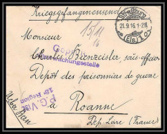 Lettre 1 2880 Prisonniers De Guerre Kriegsgefangenen War 1914/1918 Censuré Strasbourg Pour Roanne Loire 1916 - 1. Weltkrieg 1914-1918