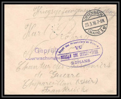 7187/ Carte De Prisonnier De Guerre (War) 1914/1918 Kriegsgefangenen Offenbach Pour Romans Drome 1916 Censure - 1. Weltkrieg 1914-1918