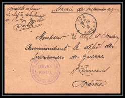 7182/ Carte De Prisonnier De Guerre (War) 1914/1918 Lyon Monplaisir Chantiers Jean Clet Pour Romans Drome 1916  - 1. Weltkrieg 1914-1918