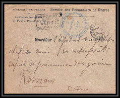 7164/ Carte De Prisonnier De Guerre (War) 1914/1918 Pont-de-Chéruy Isère Censure Pour Romans Drome 1917  - 1. Weltkrieg 1914-1918