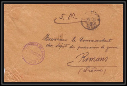 7161/ Carte De Prisonnier De Guerre (War) 1914/1918 Censure Lyon Pour Romans Drome 1916  - Guerre De 1914-18