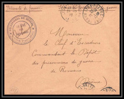 7143/ Carte De Prisonnier De Guerre (War) 1914/1918 Lyon Part-dieu Rhone Pour Romans Drome 1916  - 1. Weltkrieg 1914-1918