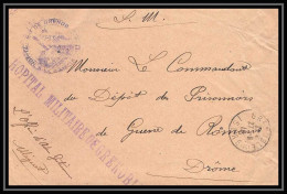 7147/ Carte De Prisonnier De Guerre (War) 1914/1918 Hopital Militaire De Grenoble Pour Romans Drome 1916  - Guerre De 1914-18
