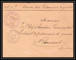 7135/ Carte De Prisonnier De Guerre (War) 1914/1918 Moutiers Tarentaise Savoie Pour Romans Drome 1916  - Oorlog 1914-18