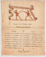 Société D'Escrime Lausanne - Salle D'armes à L'Athénée - Programme 1891 - Programmes