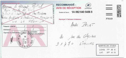Avis De Réception De Recommandée - Cachet Manuel De Martin Viviès - St Paul Amsterdam - 19/12/2011 - Covers & Documents
