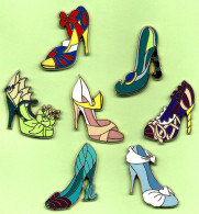 7 Pin's Disney BD Chaussure (Escarpin)  Aurora Cendrillon Jasmine Blanche Neige Raiponce Tiana Ariel - #026 - Disney