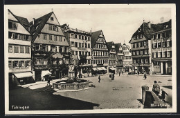 AK Tübingen, Marktplatz Mit Hotel Lamm Und Brunnen  - Tuebingen