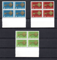 Portugal 1968 Set Europe/CEPT Stamps (Michel 1051/53) In Block Of Four MNH - Unused Stamps