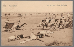 CPA CARTE POSTALE BELGIQUE HEYST-SUR-MER  SUR LA PLAGE  BAIN DE SOLEIL 1934 - Autres & Non Classés