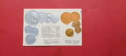 Romania Rumanien Litho Bucuresti Monede Carol I  Moneda In Relief Coins Embossed Münzkarte Coin Pièce Litografie - Roumanie