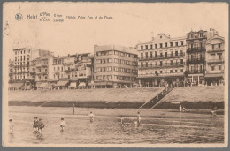 CPA CARTE POSTALE BELGIQUE HEYST-SUR-MER  LA DIGUE HÔTELS PETER-PAN ET DU PHARE 1948 - Sonstige & Ohne Zuordnung