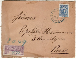 COLOMBIA 1907 R - LETTER SENT FROM BOGOTA TO PARIS /PART OF COVER/ - Kolumbien