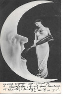 Woman, Frau, Femme, Donna, Moon With Face, Lune Avec Visage, Luna Con Faccia, Mond Mit Gesicht, Surrealisme, Surréalisme - Frauen