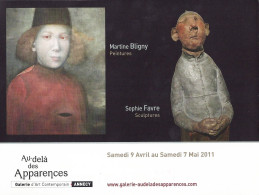 *CPM - Vernissage Exposition Peintures Martine BLIGNY Et Sculptures Sophie FAVRE -  Galerie à ANNECY (74) - Tentoonstellingen