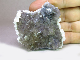 Fluorita Violeta Grisácea - Mina Moscona, Asturias, España - 6,5 X 6 X 2cm - Minerals