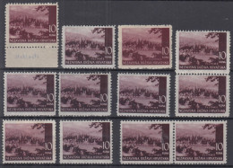 Croatia NDH 1941 WW II. ⁕ Landscapes Mi.60 Plitvice 10 Kuna ⁕ 12v MNH/MH - Differences In Paper - SHADES / Scan - Kroatien