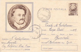 BOYAR CONSTANTIN CANTACUZINO, POSTCARD STATIONERY, 1966, ROMANIA - Ganzsachen