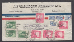 LETTRE PAR AVION DE BOGOTA, AVEC 12 TIMBRES,POUR L'ALLEMAGNE,1953. - Colombia