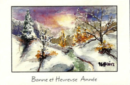 *CPM Double- Bonne Et Heureuse Année - "Atmosphère Feutrée D'hiver" - Tableau De Heinz HALWACHS - Nouvel An