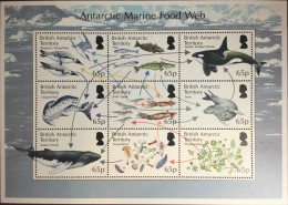 British Antarctic Territory BAT 2014 Marine Food Web Birds Animals Marine Life Whales Sheetlet MNH - Sonstige & Ohne Zuordnung