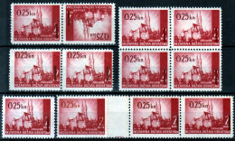 Croatia NDH 1942 WW II ⁕ Mi.82 Zagreb Cathedral, Tete-beche ⁕ 12v MNH/MH - Difference In Overprint Color SHADES / Scan - Croatie