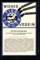 AK Wien, Tierschutzverein, Schulhof 6, Forderung Des Tierschutzkongresses 1929  - Autres & Non Classés