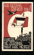 Künstler-AK Soukup, Wiener Tierschutzverein, Füttere Sie, Zerstöre Nicht Ihre Nester!, Vogelnest  - Otros & Sin Clasificación