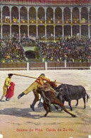 *CPA - Corrida - Suerte De Pica - Caida De Zurito - Corrida