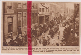 Alkmaar - 8 Oktober Feesten, Herdenking Ontzet 1573 - Orig. Knipsel Coupure Tijdschrift Magazine - 1925 - Ohne Zuordnung