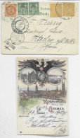 CHINA DRAGON MIXTE SAGE 5C SAGE CHINE PAIRE CARD POSTKARTE  GRUSS GERMANY SHANGHAI CHINE 1897 TO AUSTRIA - Briefe U. Dokumente