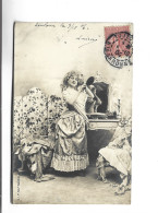 CPA   FEMME   DEVANT MIROIR En 1904 ! - Photographs
