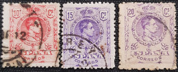 Espagne 1909 -1917 King Alfonso XIII - Blue Control Numbers On Backside   Edifil N° 269_270_273 - Oblitérés